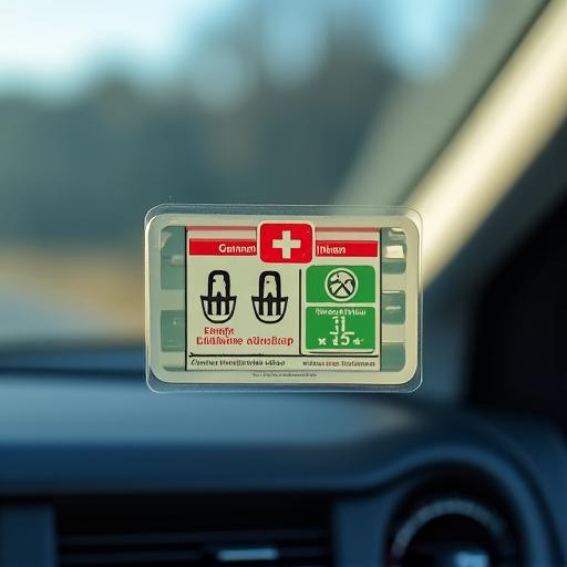 Close-up of a Swiss motorway vignette correctly applied to the inside of a car's windscreen.